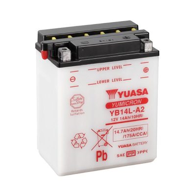MC-batteri YUASA YB14L-A2 14Ah i gruppen BATTERIER / BIL & MC / MC BATTERIER hos TH Pettersson AB (105-YB14L-A2)