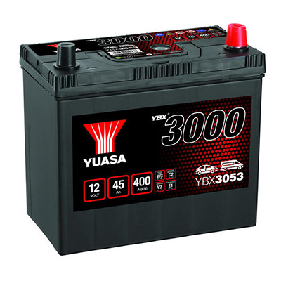 Startbatteri Yuasa YBX3053 12V 45Ah 400A(EN) i gruppen BATTERIER / BIL & MC / STARTBATTERIER hos TH Pettersson AB (105-YBX3053)
