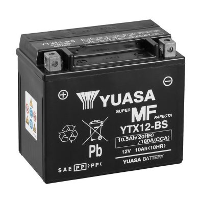 MC-batteri YUASA YTX12-BS 10Ah i gruppen BATTERIER / BIL & MC / MC BATTERIER hos TH Pettersson AB (105-YTX12-BS)