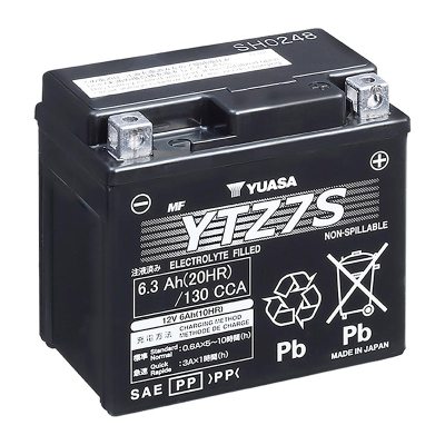 MC-batteri YUASA YTZ7S 6Ah i gruppen BATTERIER / BIL & MC / MC BATTERIER hos TH Pettersson AB (105-YTZ7S)