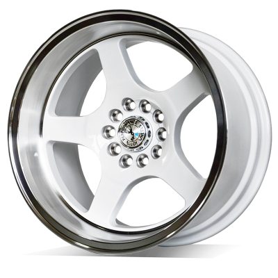 59 North Wheels D-004  8,5x17 5x100/5x108 ET10 CB 73,1 Gloss White/Polished Lip i gruppen FLGAR / TILLVERKARE / VARUMRKEN / 59 North Wheels hos TH Pettersson AB (206-0041785100108)