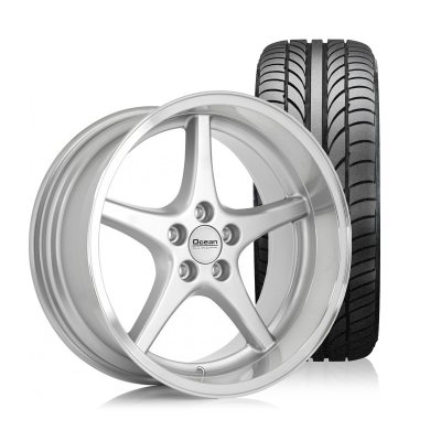 Ocean MK18 Silver 8,5x18 5x108 ET6 NAV 65,1 - 225/35R18 Budgetdäck