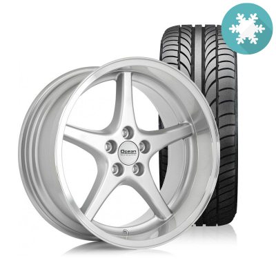 Ocean MK18 Silver 8,5x18 5x108 ET6 NAV 65,1 - 225/40R18 Budget Vinterd