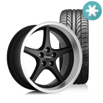 Ocean MK18 Svart 8,5x18 5x108 ET6 NAV 65,1 - 225/40R18 Budget Vinterdä