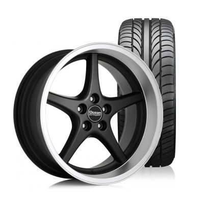 Ocean MK18 Svart 8,5x18 5x108 ET6 NAV 65,1 - 225/35R18 Budgetdäck