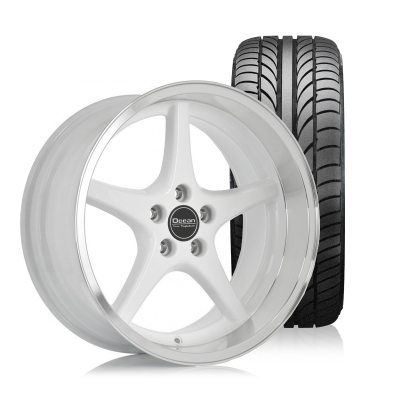 Ocean MK18 Vit 8,5x18 5x108 ET6 NAV 65,1 - 215/40R18 Budgetdäck