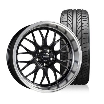 Ocean Super DTM Svart 8,5x18 5x108 ET6 NAV 65,1 - 225/35R18 Budgetdäck