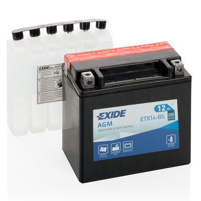 MC-batteri 4597 EXIDE MC ETX14-BS 12Ah 200A(EN) i gruppen BATTERIER / BIL & MC / MC BATTERIER hos TH Pettersson AB (32-4597)