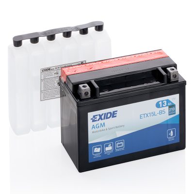 MC-batteri 4991 EXIDE MC ETX15L-BS 13Ah 210A(EN) i gruppen BATTERIER / BIL & MC / MC BATTERIER hos TH Pettersson AB (32-4991)