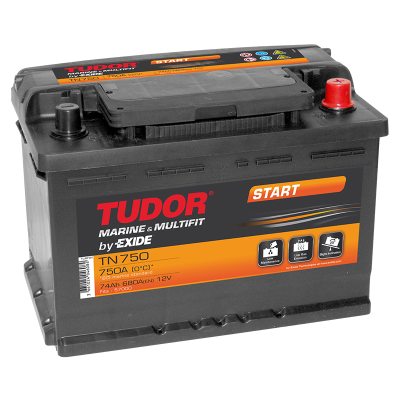 Startbatteri TN750 TUDOR EXIDE START 74Ah 680A(EN) 750A(MCA) i gruppen BATTERIER / MARIN & FRITID / STARTBATTERIER hos TH Pettersson AB (32-TN750)