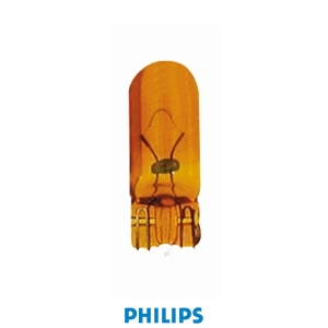 Philips Glödlampa 12V 5W W2,1x9,5d gul, 2-pack