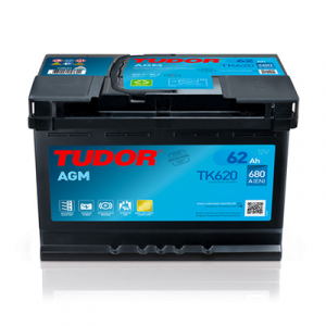 Startbatteri TK620 TUDOR EXIDE START-STOP AGM 62Ah 680A(EN)