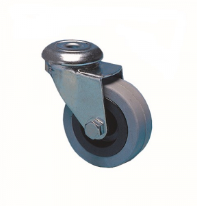 Apparathjul / Mbelhjul Gr Gummibana Centrumhl, Glidlager 30kg. Hjul 30x18mm.