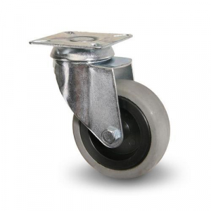 Apparathjul / Mbelhjul Gr Gummibana Platta, Glidlager 25kg. Hjul 40x18mm.