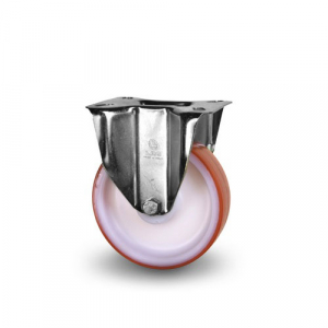 Industrihjul Fast Polyuretanbana, Rullager 200kg. Bygghjd Totalt 160 mm.