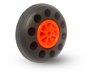 Massivt Hjul 260x75mm Hrd Gummibana Axelhl / Navlngd 20x75mm, Glidlager.