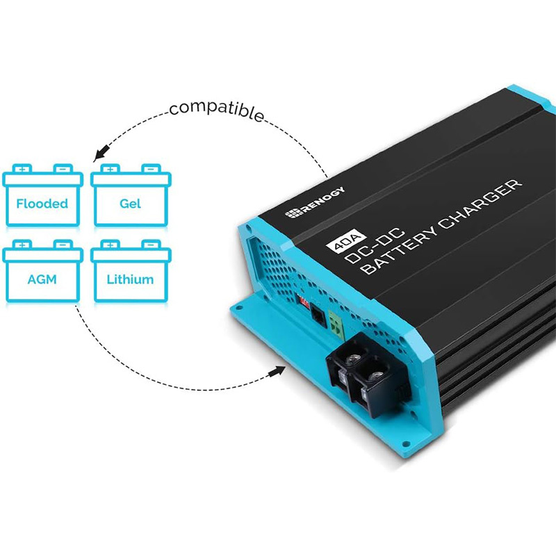 Renogy Batteriladdare 12V 40A F�r Litium, AGM, GEL & Syrafyllda Batterier