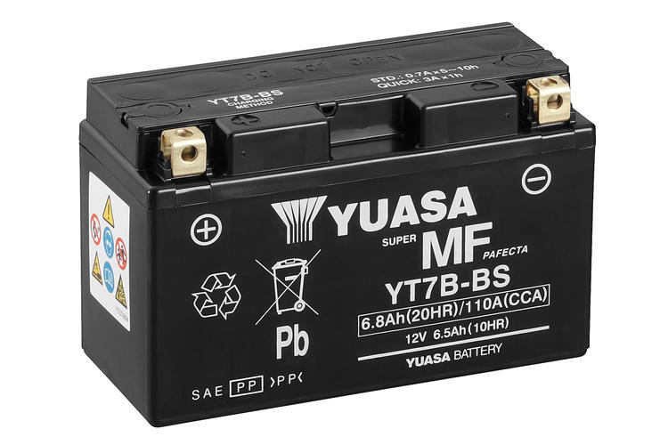 MC-batteri YUASA YT7B-BS 6,8Ah