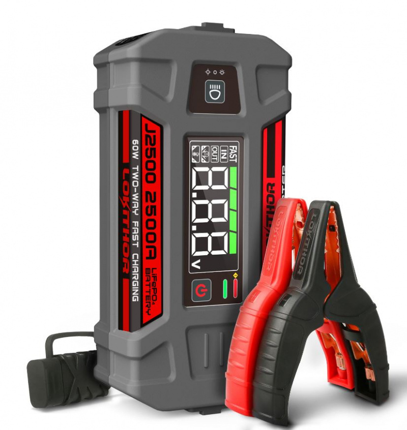 Starthj�lp / Startbooster Lokithor med lampa samt powerbank. 3-in-1