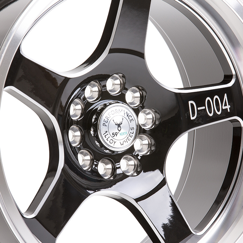 59� North Wheels D-004  8,5x17 5x100/5x108 ET10 CB 73,1 Gloss Black Champer/Polished Lip