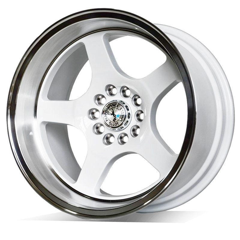 59� North Wheels D-004 8,5x17 5x100/5x108 ET10 CB 73,1 Gloss White/Polished Lip