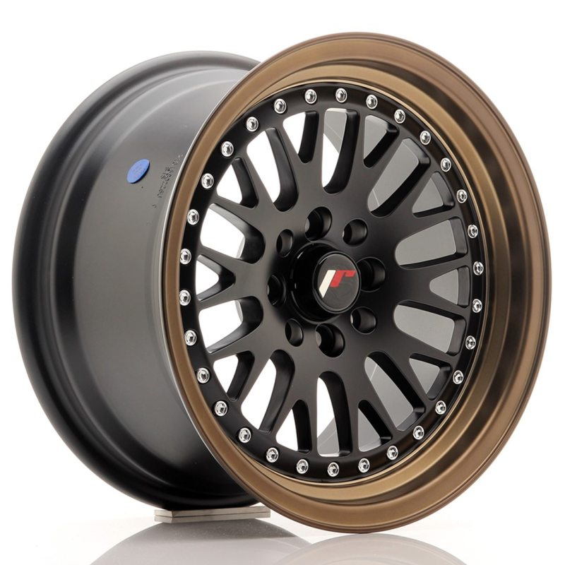 Japan Racing JR10 15x8 ET20 4x100/108 Matt Black + Bronze Lip