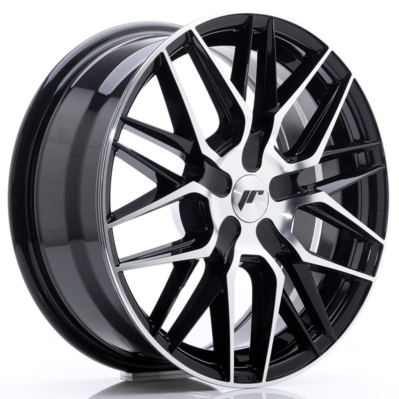 Japan Racing JR28 17x7 ET20-45 Oborrad Gloss Black Machined Face