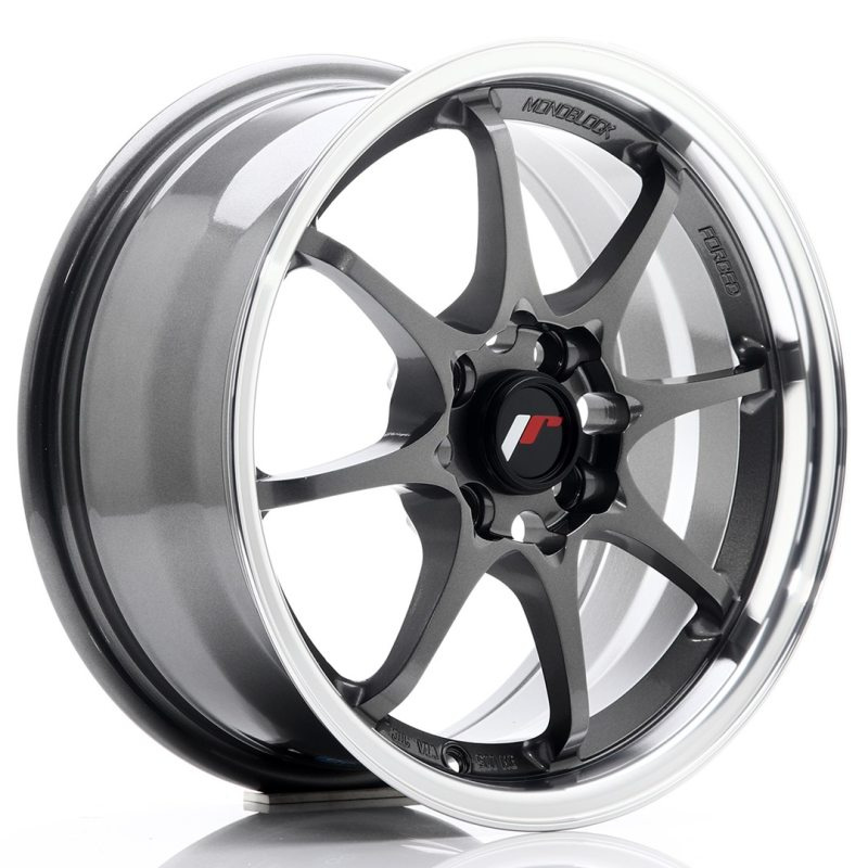 Japan Racing JR5 15x7 ET35 4x100 Gun Metal w/Machined Lip