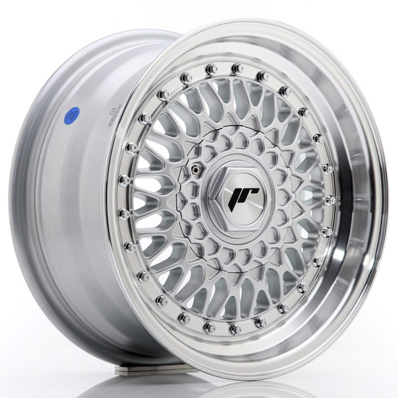 Japan Racing JR9 15x7 ET20 4x100/108 Silver w/Machined Lip+Silver Rivets
