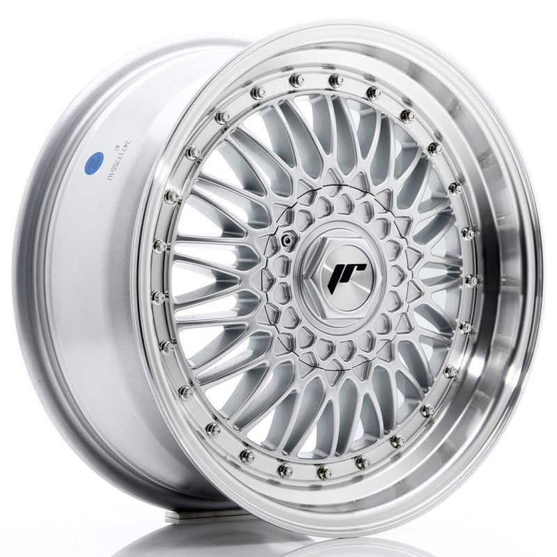 Japan Racing JR9 17x7,5 ET20-35 Oborrad Silver w/Machined Lip+Silver Rivets