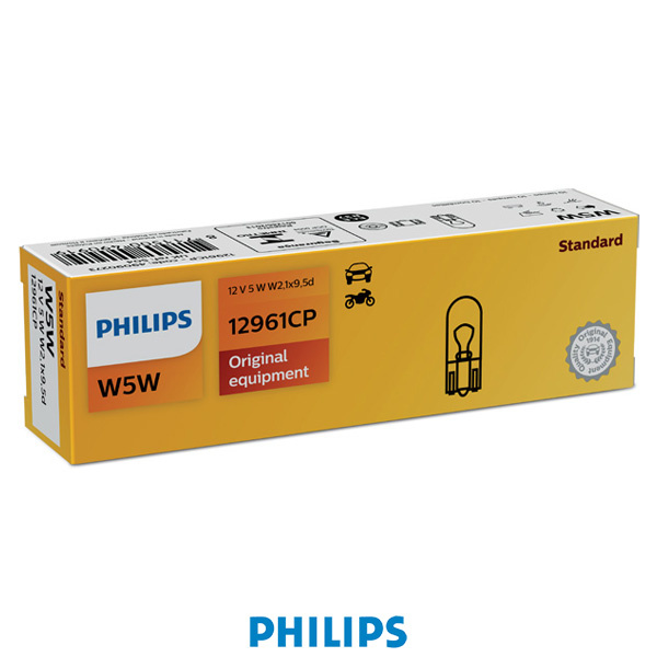 Philips Gl�dlampa 12V 5W W2,1x9,5d