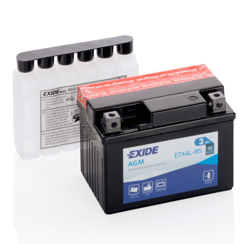 MC-batteri 4590 EXIDE MC ETX4L-BS 3Ah 50A(EN)