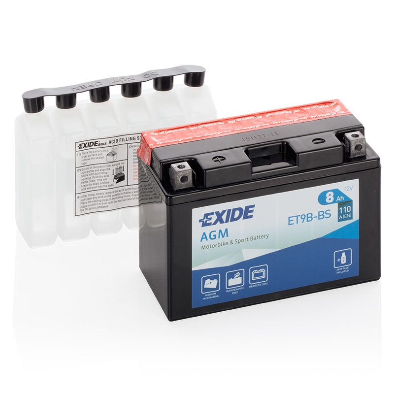 MC-batteri 4903 EXIDE MC ET9B-BS 8Ah 110A(EN)