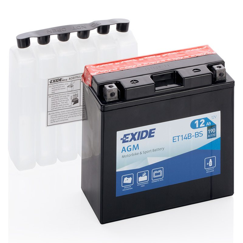 MC-batteri EXIDE MC ET14B-BS 12Ah 190A(EN)