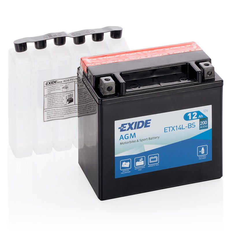 MC-batteri EXIDE MC ETX14L-BS 12Ah 200A(EN)