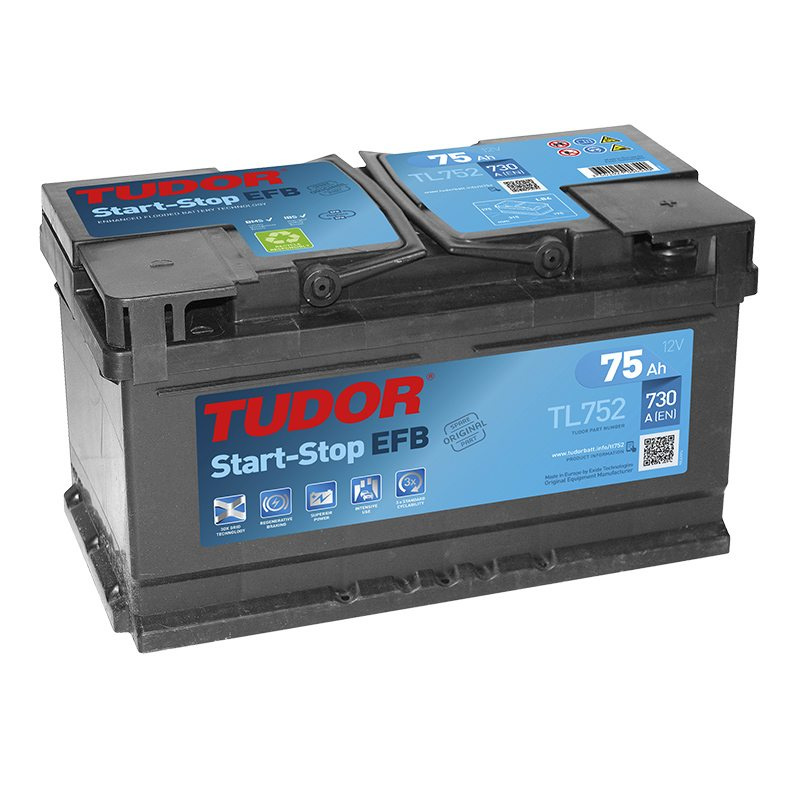 Startbatteri TL752 TUDOR EXIDE START-STOP EFB 75Ah 730A(EN)