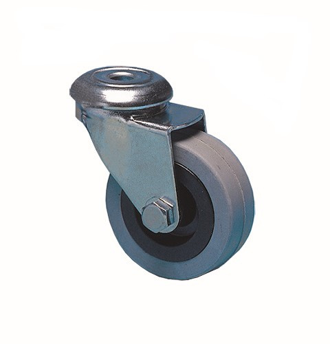 Apparathjul / M�belhjul Gr� Gummibana Centrumh�l, Glidlager 30kg. Hjul 30x18mm.