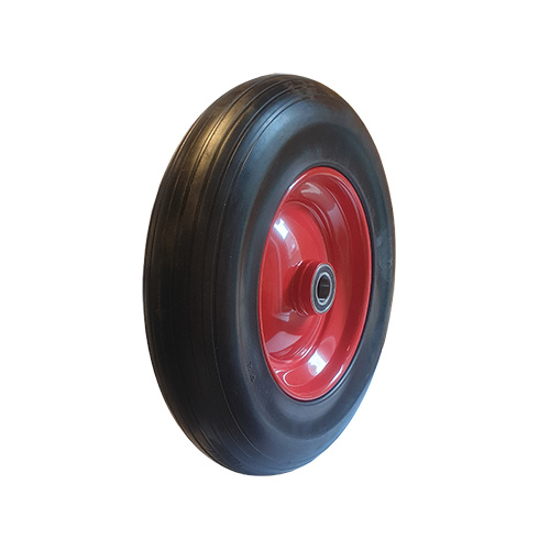 Massivt Hjul 4.00-8 / 400x100mm H�rd Gummibana Kullagrad Metallf�lg Axelh�l / Navl�ngd 17x120mm, Kullager.