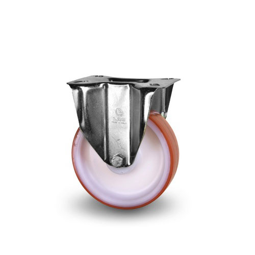 Industrihjul Fast Polyuretanbana, Rullager 200kg. Byggh�jd Totalt 181 mm.